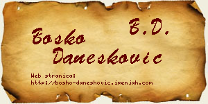 Boško Danesković vizit kartica